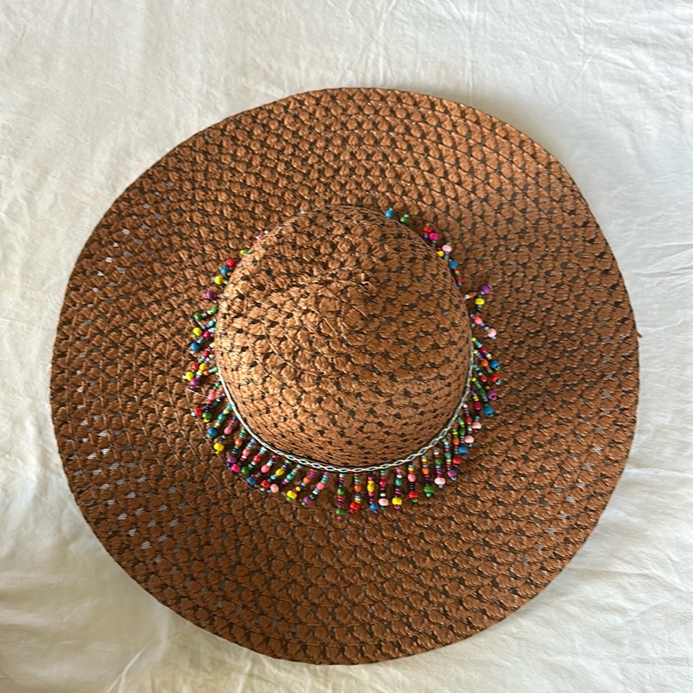 Handmade wide, brim, straw, Boho floppy hat